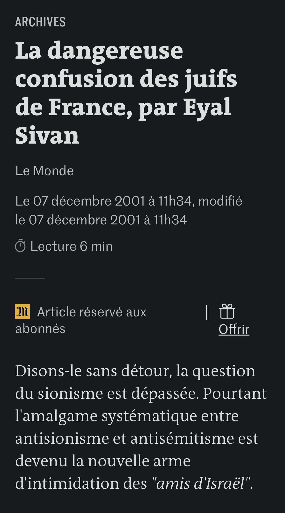Couverture — La dangereuse confusion des juifs de France
