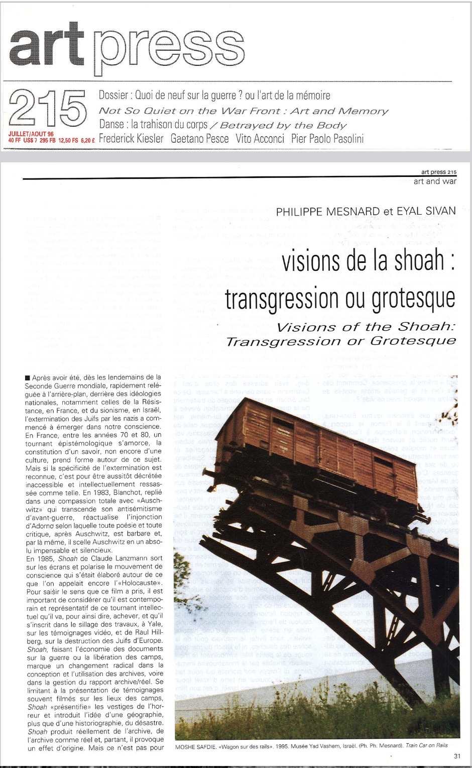 Couverture — Visions of the Shoah: Transgression or Grotesque